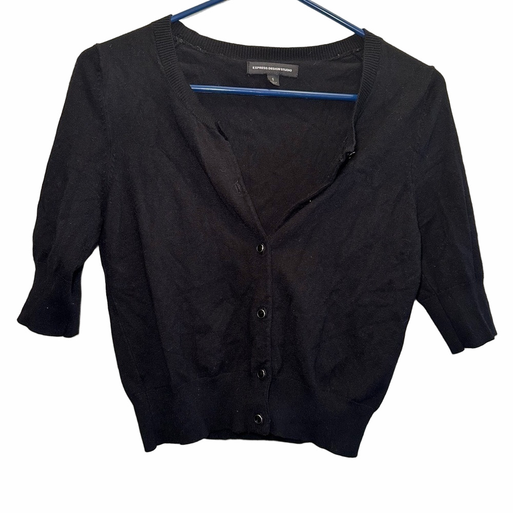 Express Knit Cardigan, Size S, Color Black